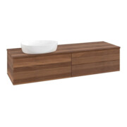 V&B Waschtischunterschrank mit Frontstruktur Antao 160x50cm, WBP-farbe w. wal, warm walnut