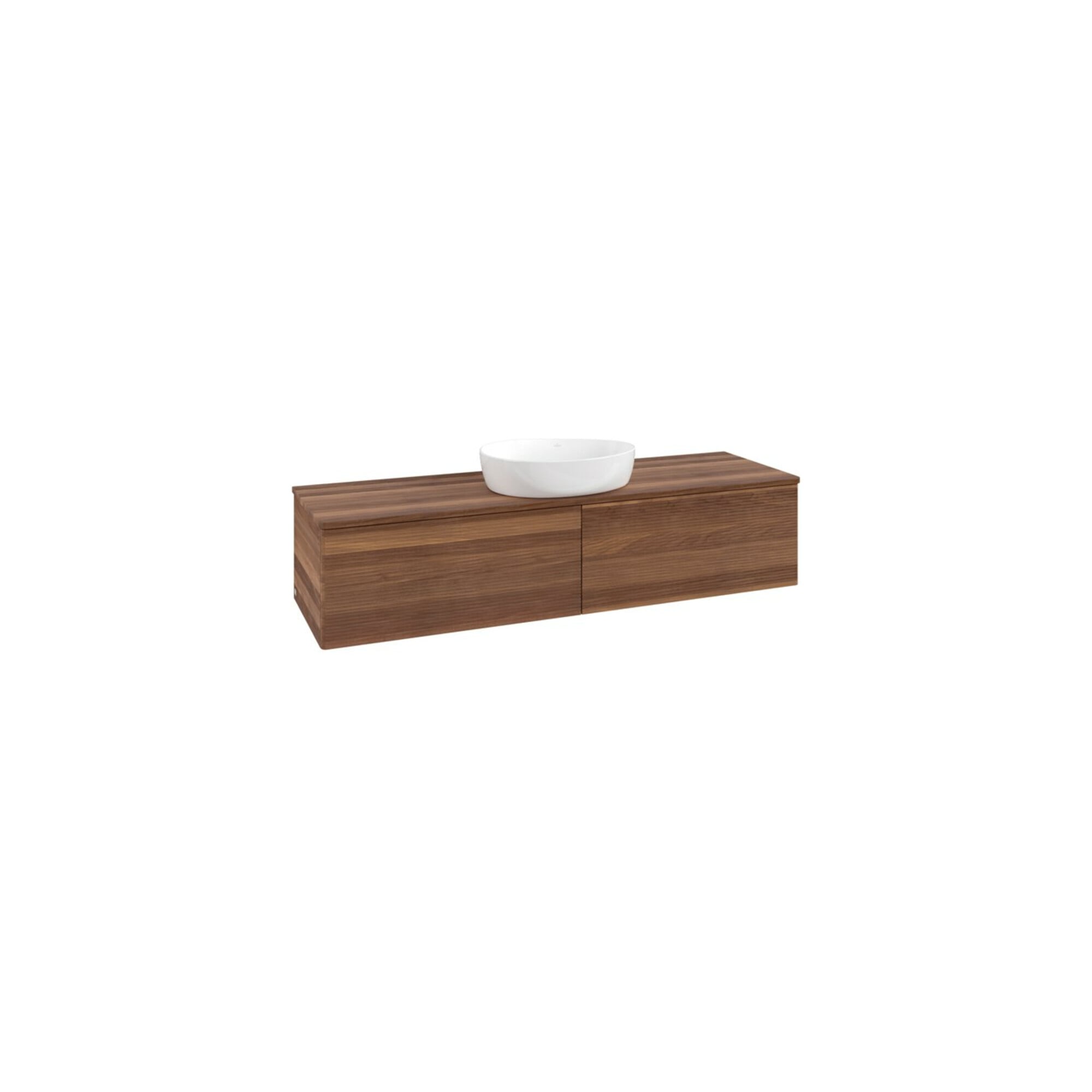 V&B Waschtischunterschrank mit Frontstruktur Antao 160x50cm, WBP-farbe w. wal, warm walnut ; Villeroy & Boch