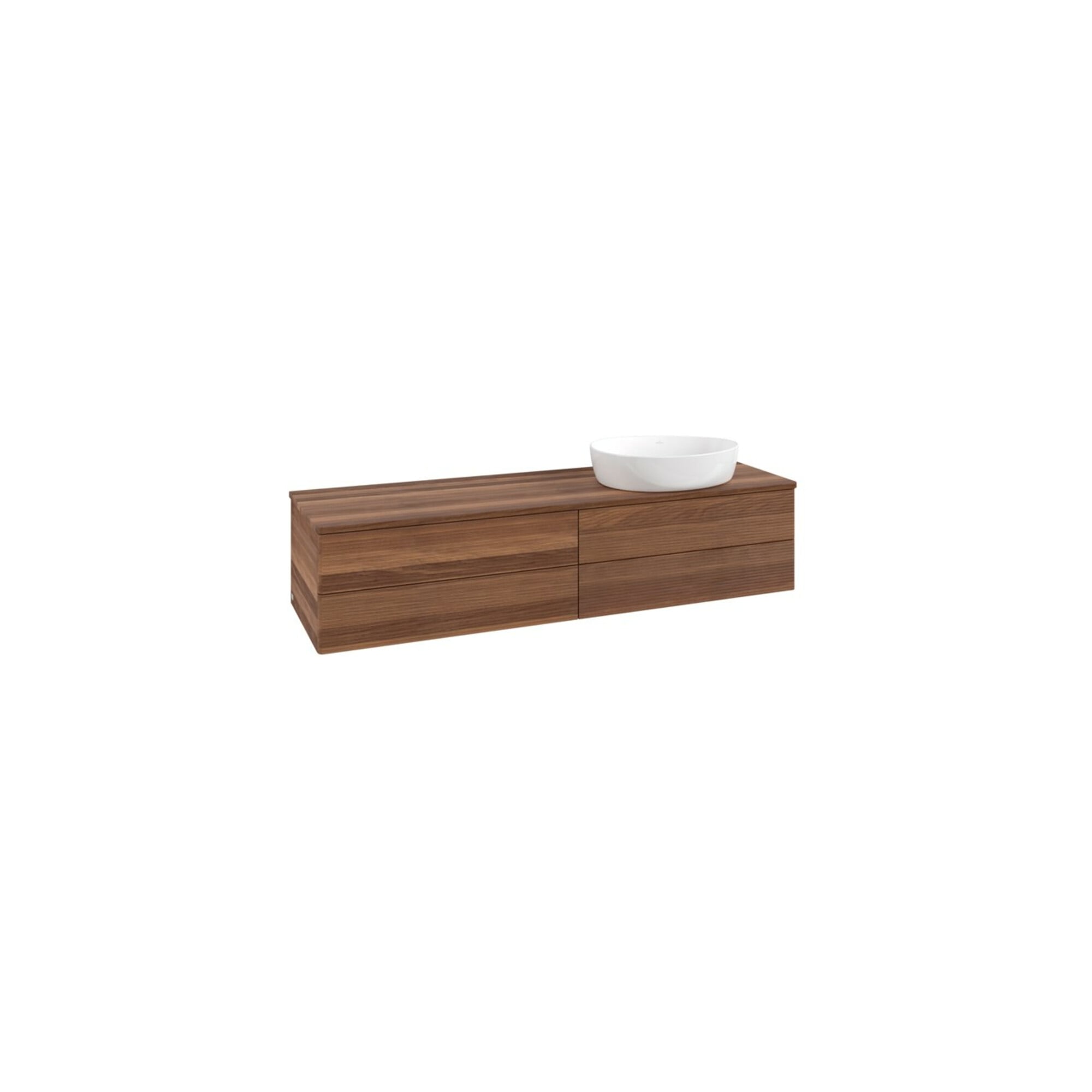 V&B Waschtischunterschrank mit Frontstruktur Antao 160x50cm, WBP-farbe w. wal, warm walnut ; Villeroy & Boch