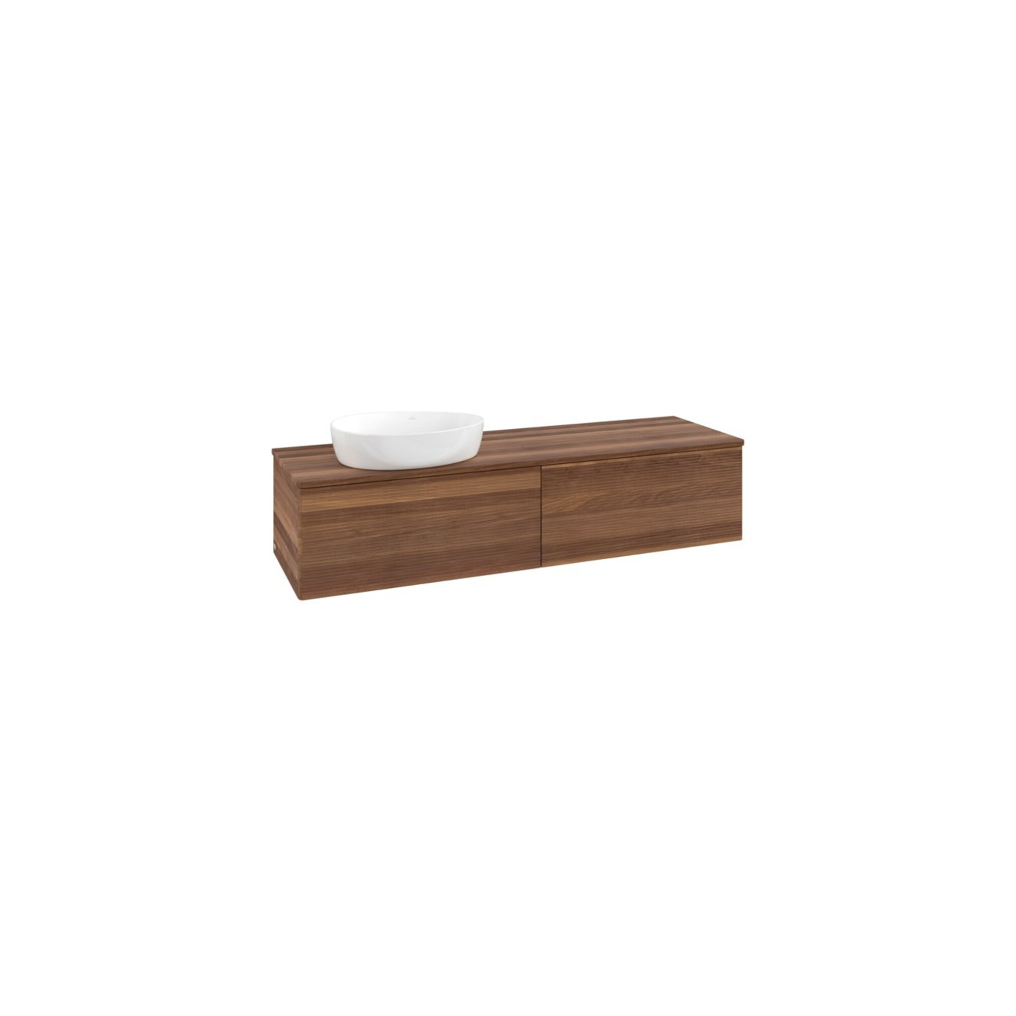 V&B Waschtischunterschrank mit Frontstruktur Antao 160x50cm, WBP-farbe w. wal, warm walnut ; Villeroy & Boch