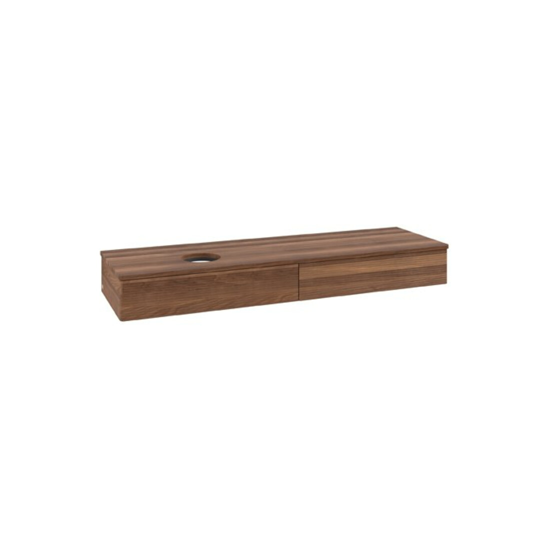 V&B Waschtischunterschrank mit Frontstruktur Antao 160x50cm, WBP-farbe w. wal, warm walnut