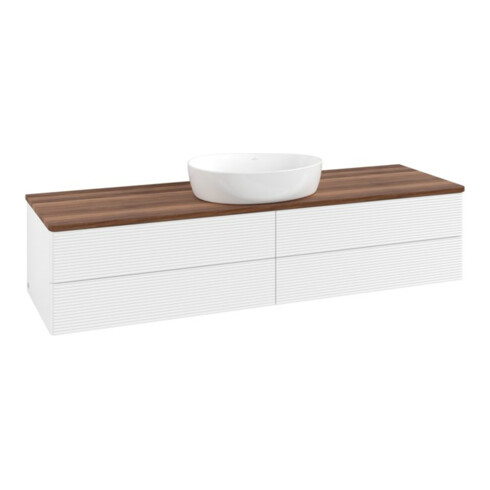 V&B Waschtischunterschrank mit Frontstruktur Antao 160x50cm, WBP-farbe w. wal, wh. m Lac