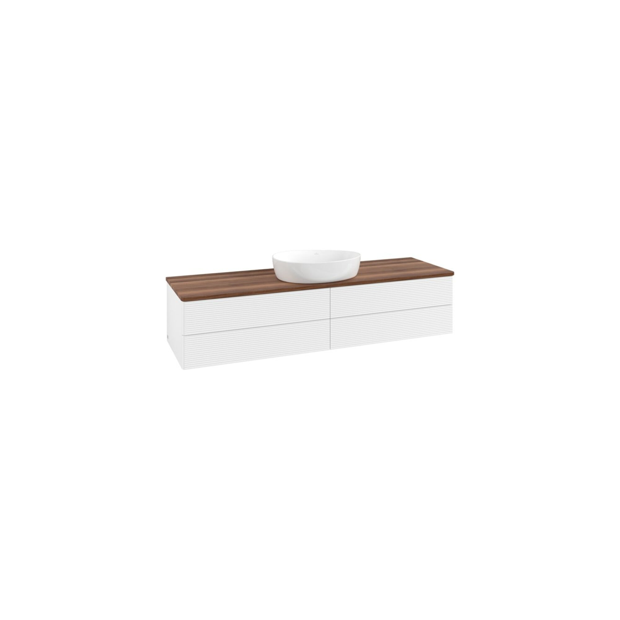 V&B Waschtischunterschrank mit Frontstruktur Antao 160x50cm, WBP-farbe w. wal, wh. m Lac ; Villeroy & Boch