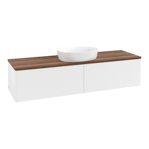 V&B Waschtischunterschrank mit Frontstruktur Antao 160x50cm, WBP-farbe w. wal, wh. m Lac