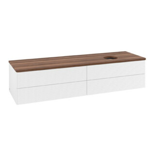 V&B Waschtischunterschrank mit Frontstruktur Antao 160x50cm, WBP-farbe w. wal, wh. m Lac