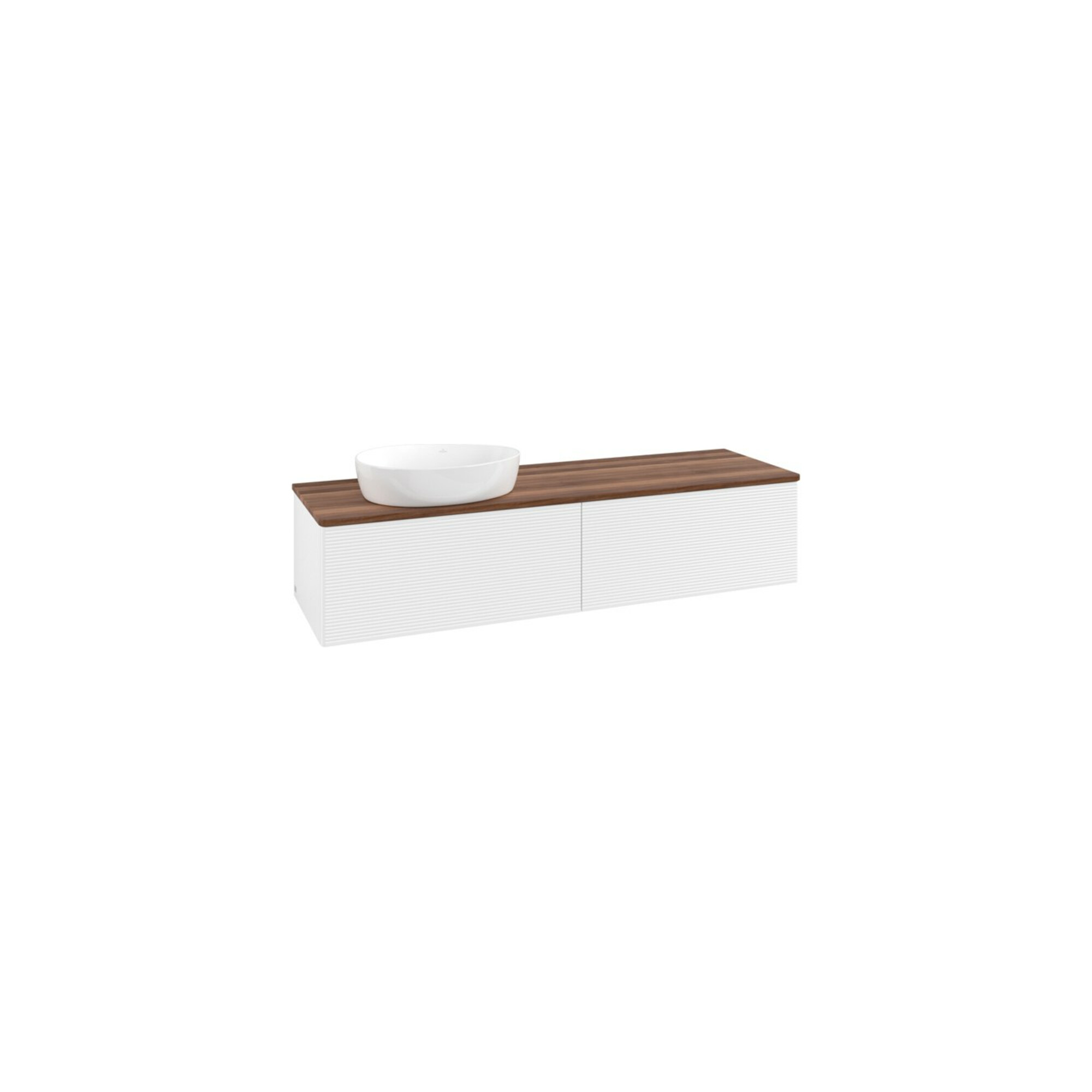 V&B Waschtischunterschrank mit Frontstruktur Antao 160x50cm, WBP-farbe w. wal, wh. m Lac ; Villeroy & Boch