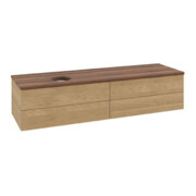 V&B Waschtischunterschrank mit Frontstruktur Antao 160x50cm, WBP-farbe w. walnut, honey oak