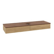 V&B Waschtischunterschrank mit Frontstruktur Antao 160x50cm, WBP-farbe w. walnut, honey oak