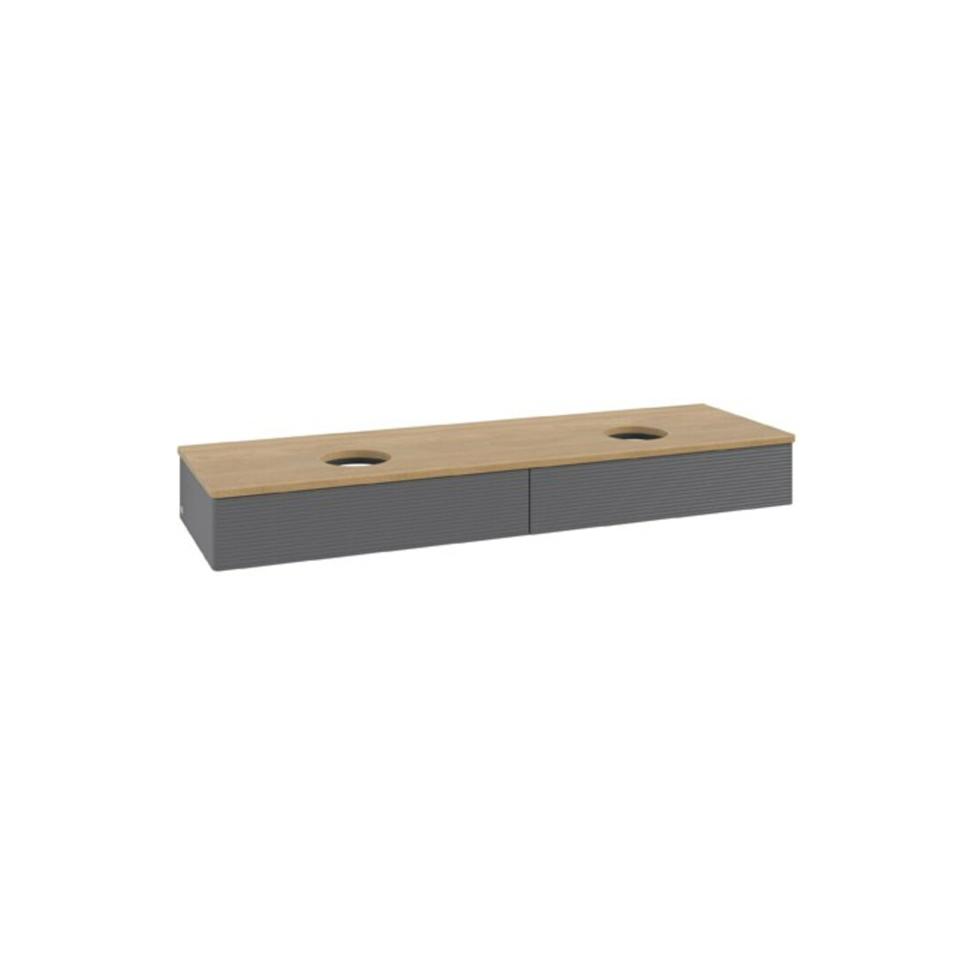 V&B Waschtischunterschrank mit Frontstruktur Antao 160x50cm, WBP hon. Oa, Anthrac. m Lac