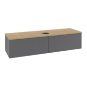 V&B Waschtischunterschrank mit Frontstruktur Antao 160x50cm, WBP hon. Oa, Anthrac. m Lac-3
