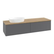 V&B Waschtischunterschrank mit Frontstruktur Antao 160x50cm, WBP hon. Oa, Anthrac. m Lac-3
