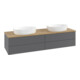 V&B Waschtischunterschrank mit Frontstruktur Antao 160x50cm, WBP hon. Oa, Anthrac. m Lac-1