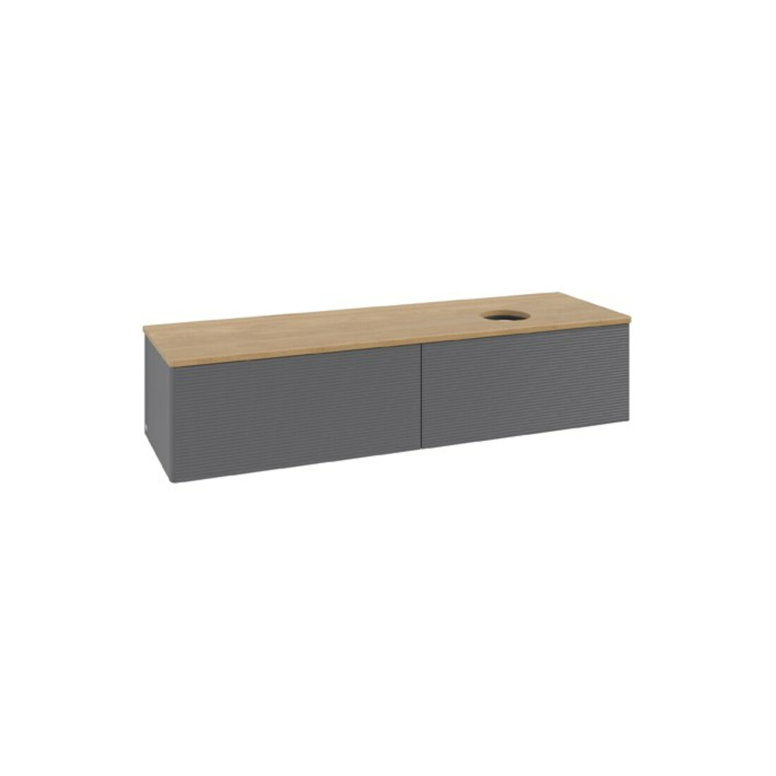 V&B Waschtischunterschrank mit Frontstruktur Antao 160x50cm, WBP hon. Oa, Anthrac. m Lac