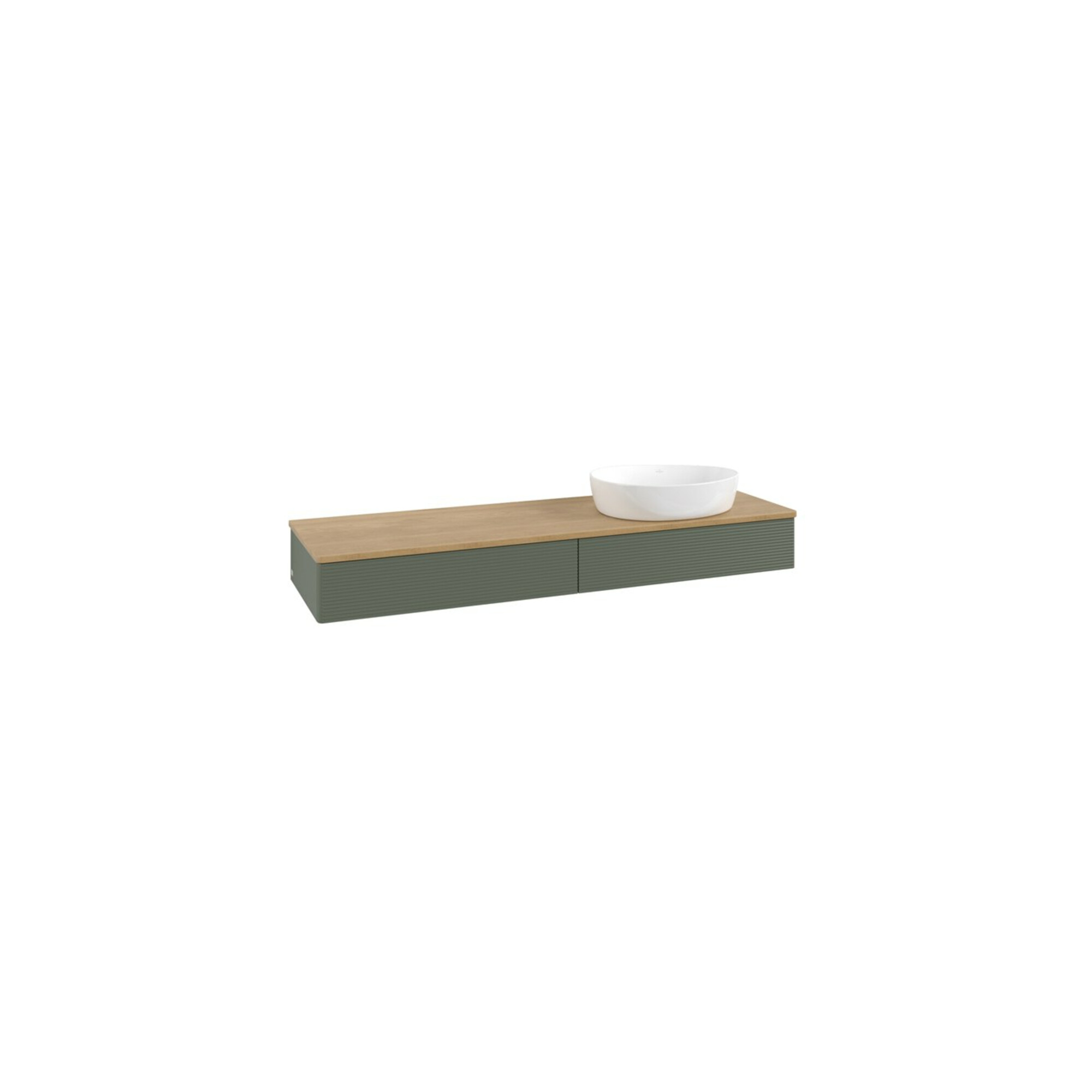 V&B Waschtischunterschrank mit Frontstruktur Antao 160x50cm, WBP hon. Oa, lea gre. m Lac ; Villeroy & Boch