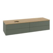 V&B Waschtischunterschrank mit Frontstruktur Antao 160x50cm, WBP hon. Oa, lea gre. m Lac