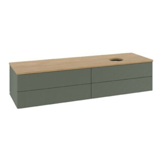 V&B Waschtischunterschrank mit Frontstruktur Antao 160x50cm, WBP hon. Oa, lea gre. m Lac