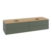 V&B Waschtischunterschrank mit Frontstruktur Antao 160x50cm, WBP hon. Oa, lea gre. m Lac