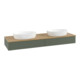 V&B Waschtischunterschrank mit Frontstruktur Antao 160x50cm, WBP hon. Oa, leaf gre. m Lac-3