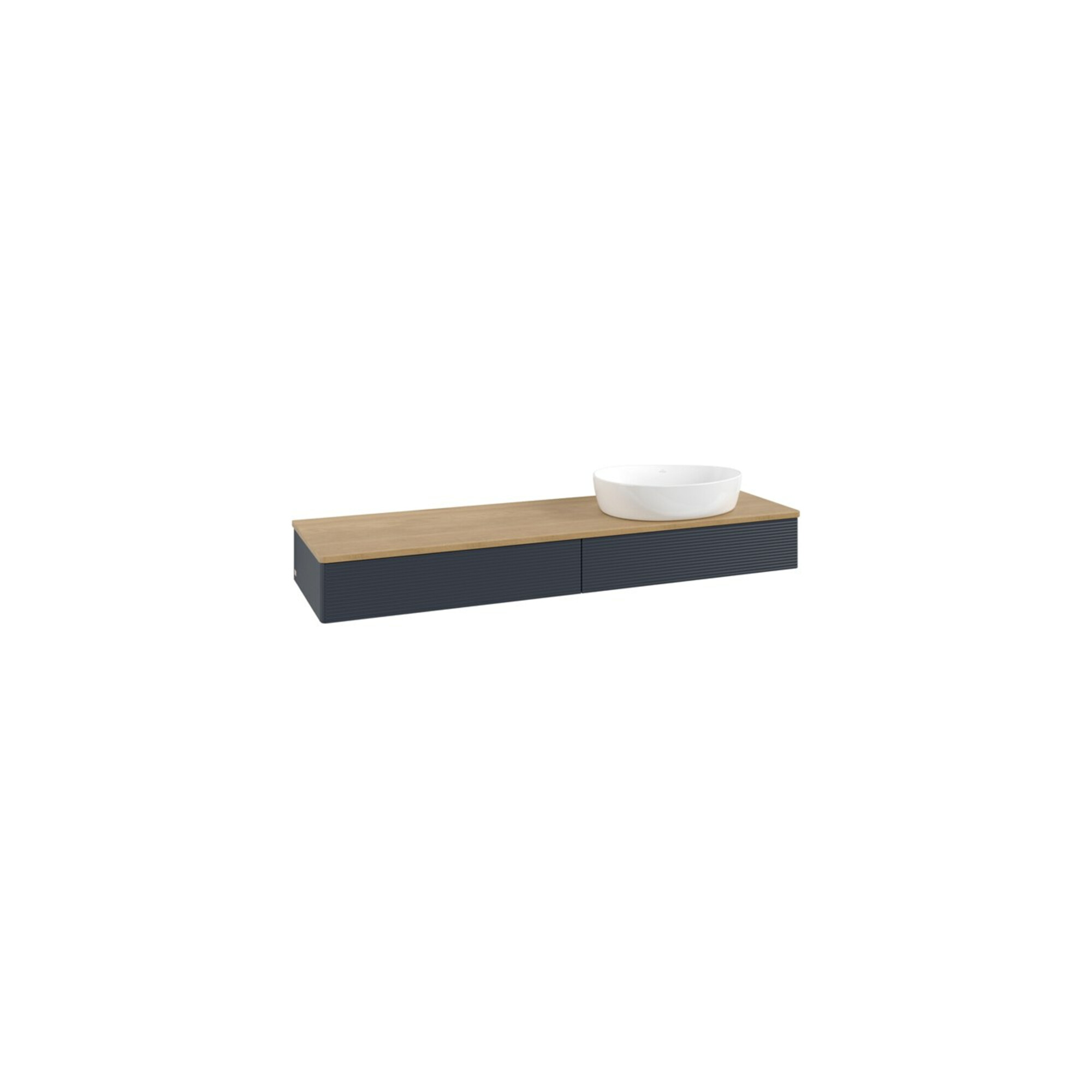 V&B Waschtischunterschrank mit Frontstruktur Antao 160x50cm, WBP hon. Oa, md bl. m Lac ; Villeroy & Boch