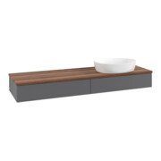 V&B Waschtischunterschrank mit Frontstruktur Antao 160x50cm, WBP w. wal, Anthrac. m Lac