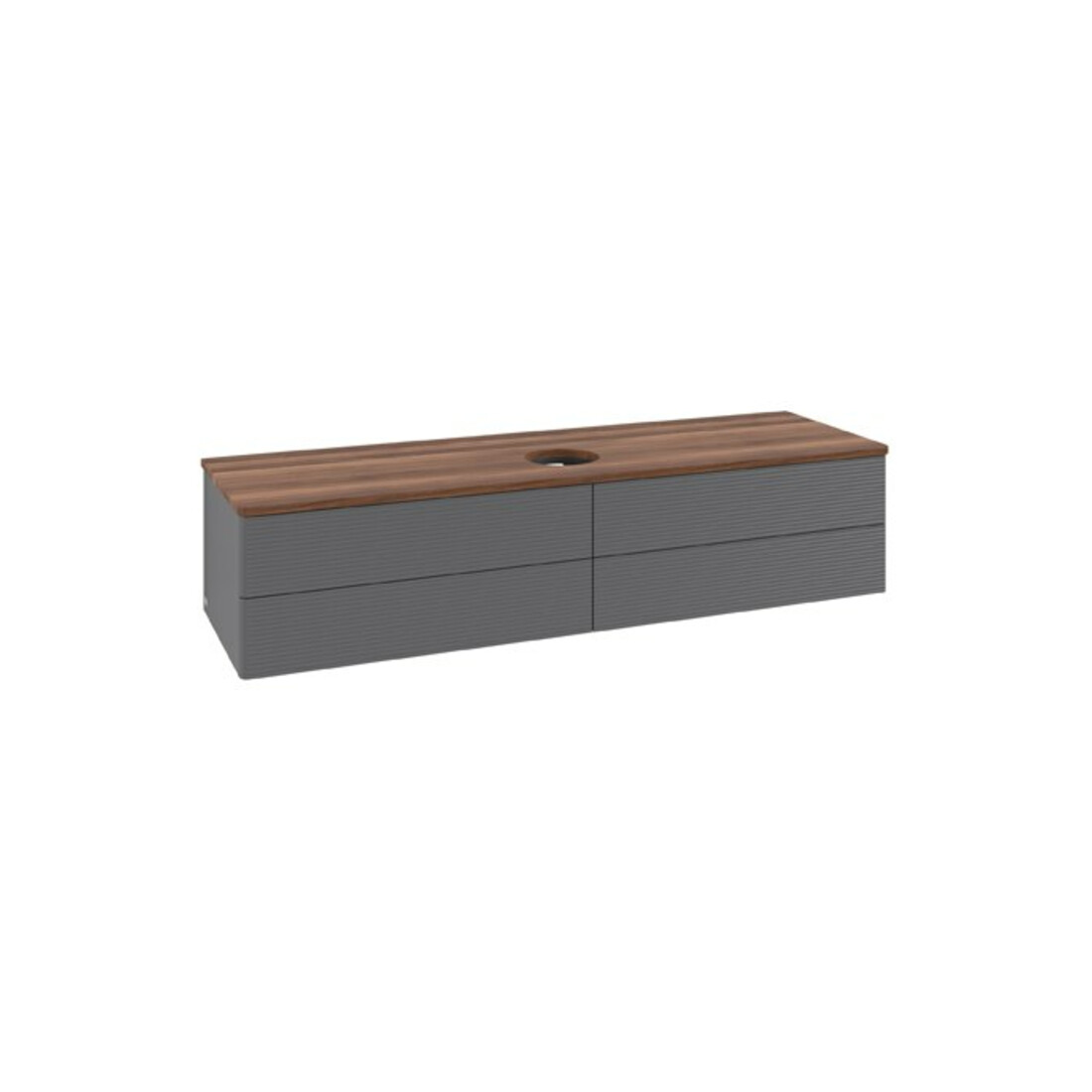 V&B Waschtischunterschrank mit Frontstruktur Antao 160x50cm, WBP w. wal, Anthrac. m Lac