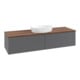 V&B Waschtischunterschrank mit Frontstruktur Antao 160x50cm, WBP w. wal, Anthrac. m Lac-1
