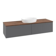 V&B Waschtischunterschrank mit Frontstruktur Antao 160x50cm, WBP w. wal, Anthrac. m Lac