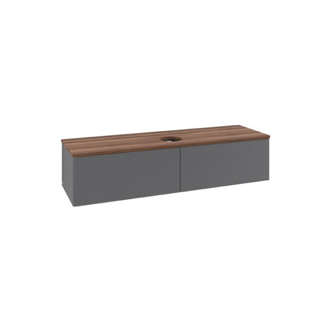V&B Waschtischunterschrank mit Frontstruktur Antao 160x50cm, WBP w. wal, Anthrac. m Lac