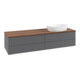 V&B Waschtischunterschrank mit Frontstruktur Antao 160x50cm, WBP w. wal, Anthrac. m Lac-1