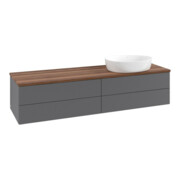V&B Waschtischunterschrank mit Frontstruktur Antao 160x50cm, WBP w. wal, Anthrac. m Lac