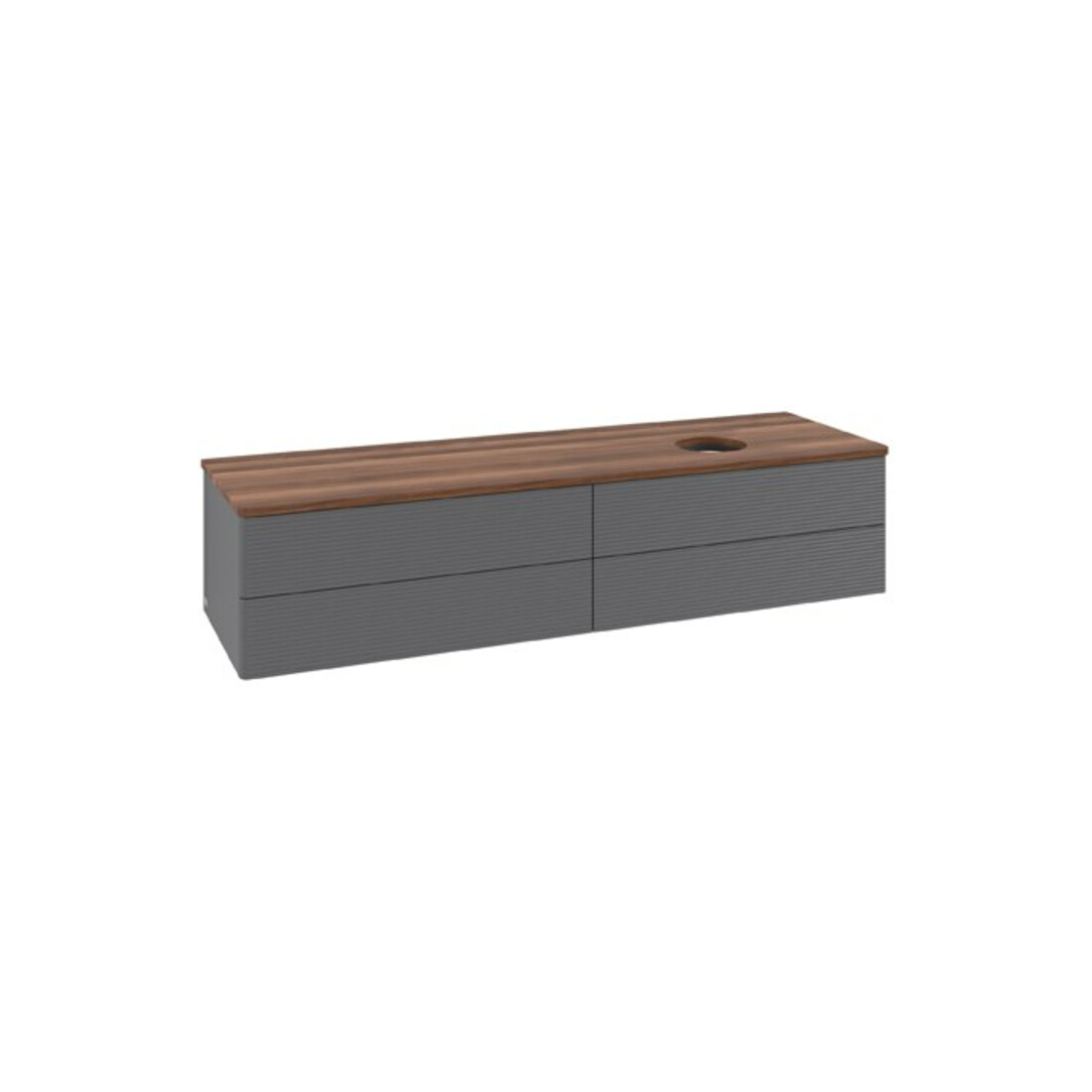 V&B Waschtischunterschrank mit Frontstruktur Antao 160x50cm, WBP w. wal, Anthrac. m Lac
