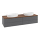V&B Waschtischunterschrank mit Frontstruktur Antao 160x50cm, WBP w. wal, Anthrac. m Lac-3