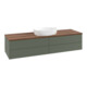 V&B Waschtischunterschrank mit Frontstruktur Antao 160x50cm, WBP w. wal, lea gre. m Lac-1