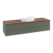 V&B Waschtischunterschrank mit Frontstruktur Antao 160x50cm, WBP w. wal, lea gre. m Lac