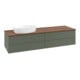 V&B Waschtischunterschrank mit Frontstruktur Antao 160x50cm, WBP w. wal, lea gre. m Lac
