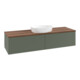 V&B Waschtischunterschrank mit Frontstruktur Antao 160x50cm, WBP w. wal, lea gre. m Lac-1