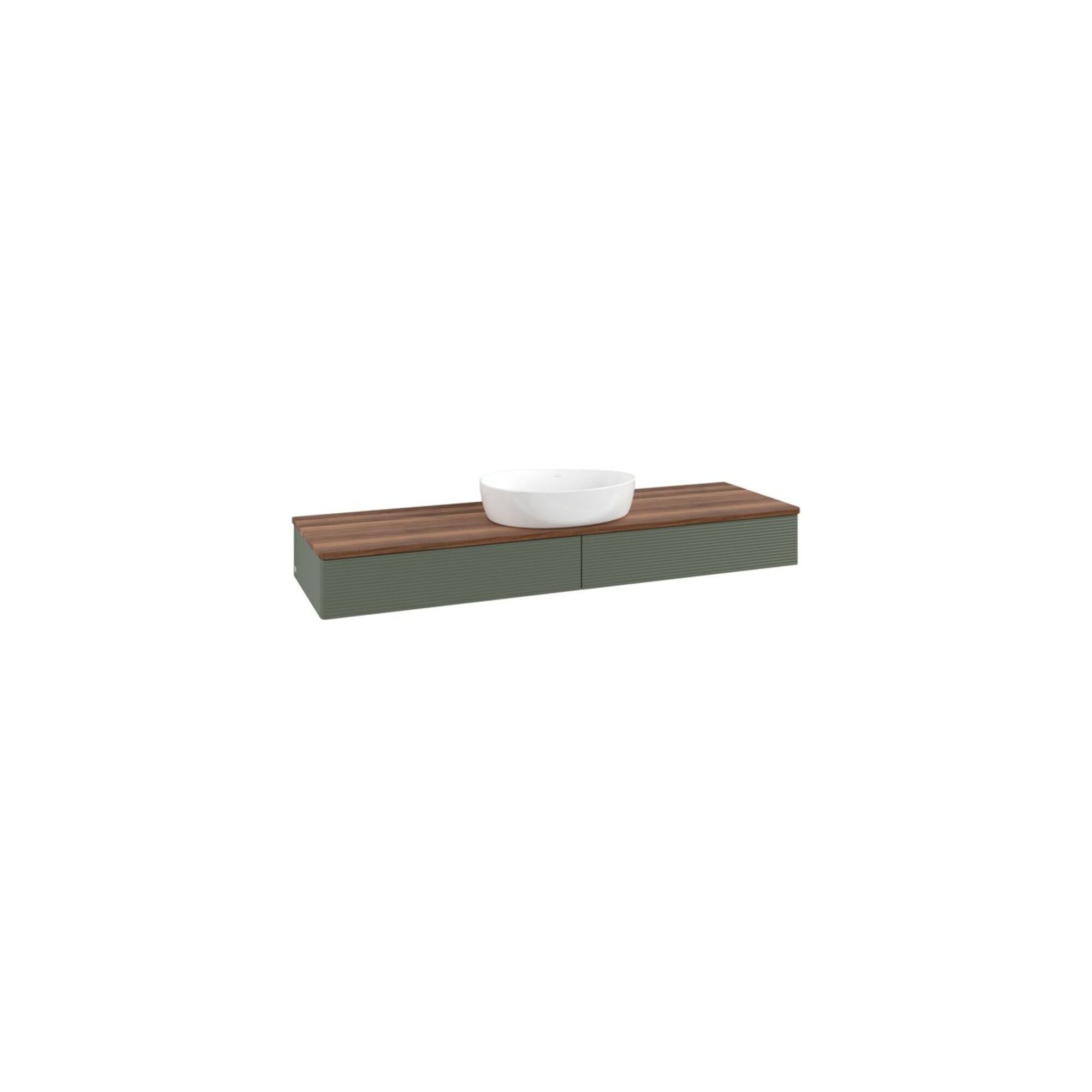 V&B Waschtischunterschrank mit Frontstruktur Antao 160x50cm, WBP w. wal, lea gre. m Lac ; Villeroy & Boch