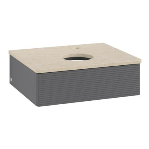 V&B Waschtischunterschrank mit Frontstruktur Antao 60x19x50cm, HL, WBP botti., A m Lac