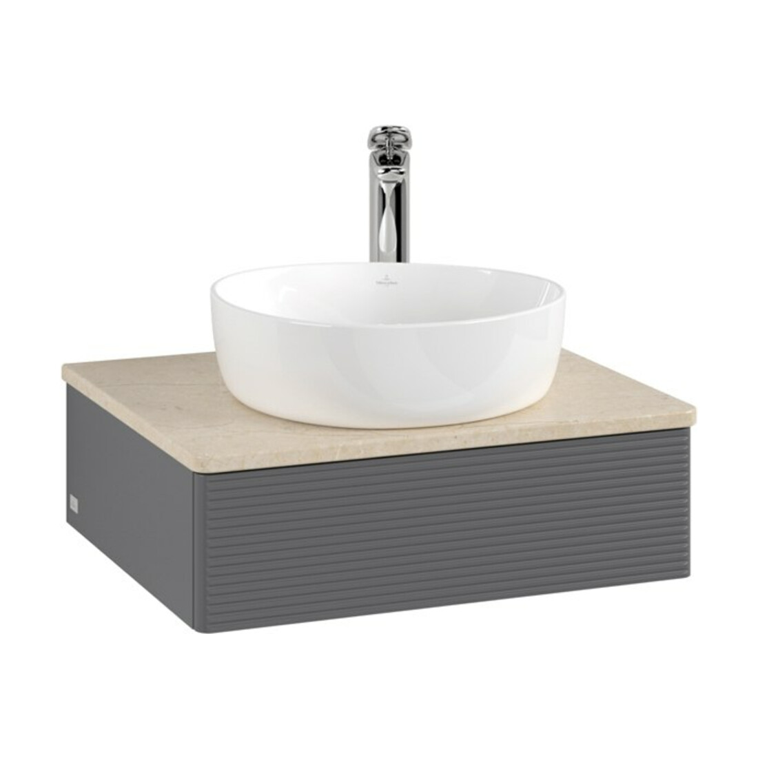 V&B Waschtischunterschrank mit Frontstruktur Antao 60x19x50cm, HL, WBP botti., A m Lac