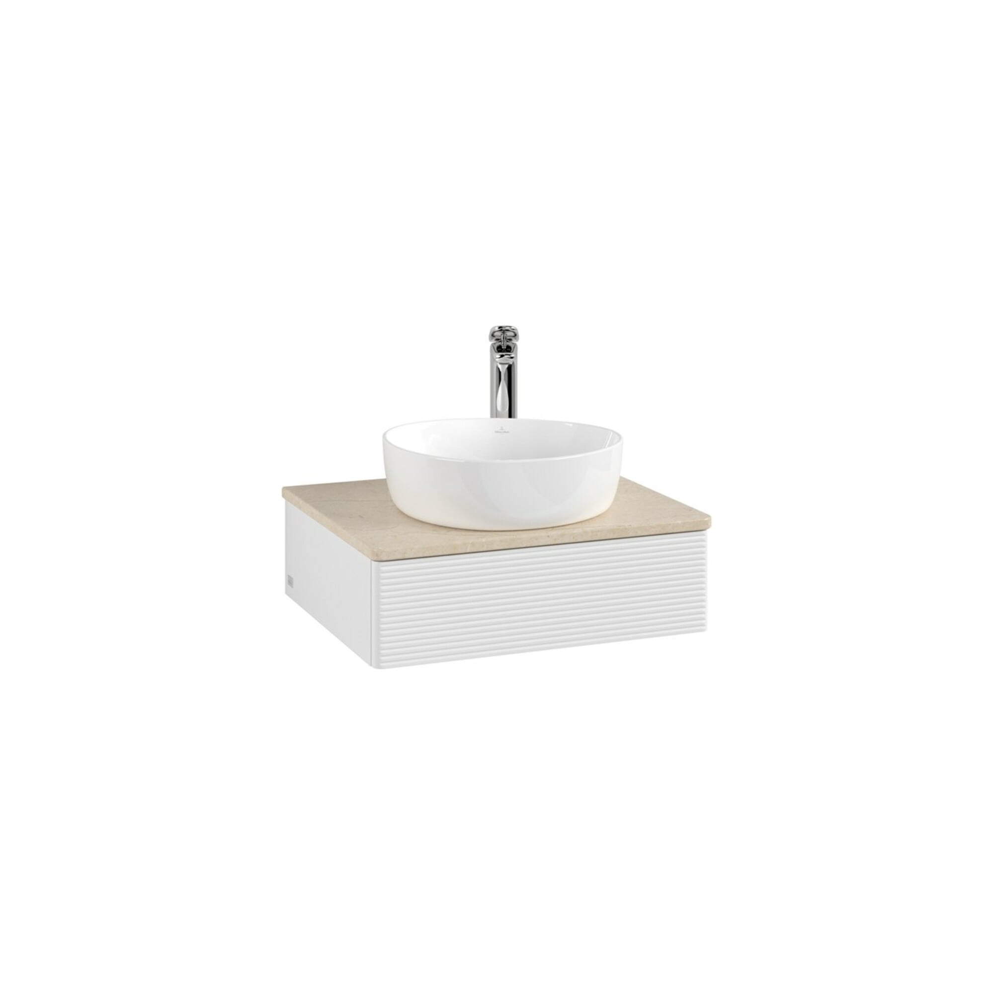V&B Waschtischunterschrank mit Frontstruktur Antao 60x19x50cm, HL, WBP botti., glo wh. Lac ; Villeroy & Boch