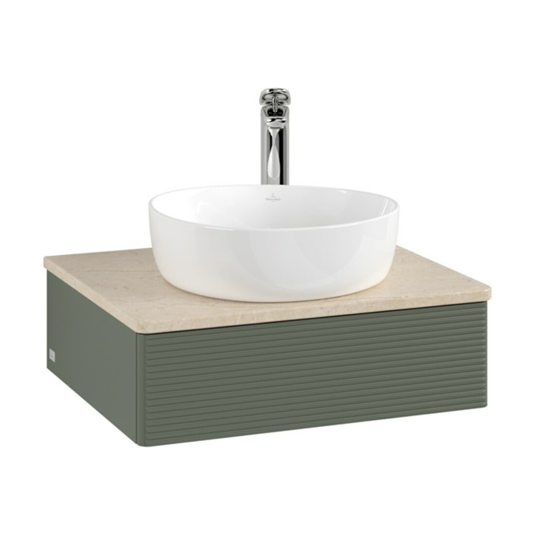 V&B Waschtischunterschrank mit Frontstruktur Antao 60x19x50cm, HL, WBP botti., le g. m Lac