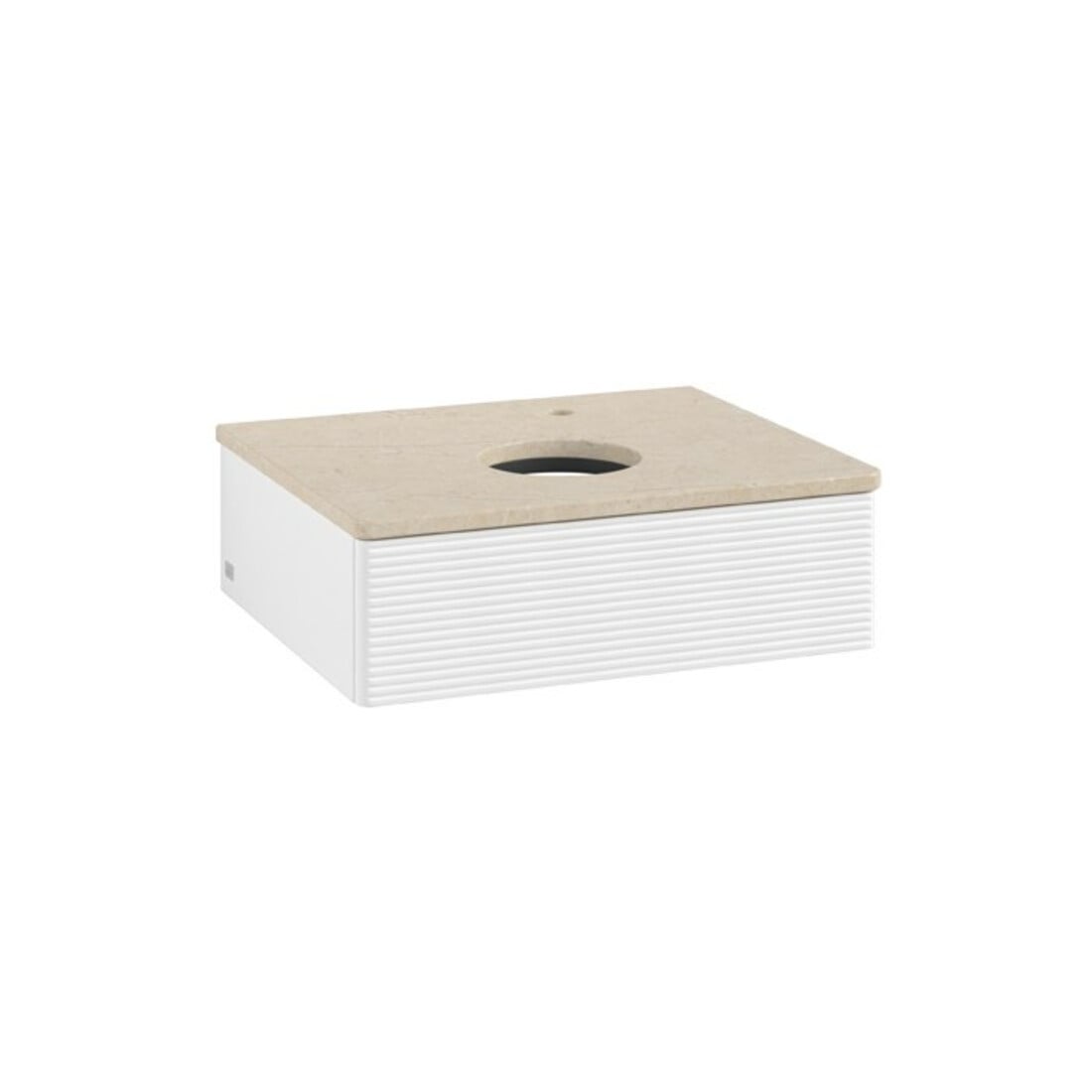 V&B Waschtischunterschrank mit Frontstruktur Antao 60x19x50cm, HL, WBP botti., wh. m Lac