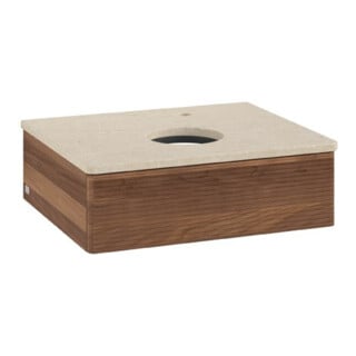 V&B Waschtischunterschrank mit Frontstruktur Antao 60x19x50cm, HL, WBP-farbe botti., w. wal
