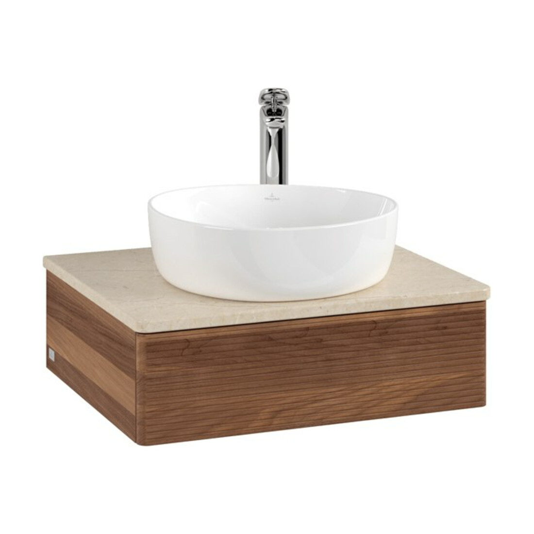V&B Waschtischunterschrank mit Frontstruktur Antao 60x19x50cm, HL, WBP-farbe botti., w. wal