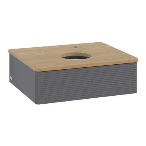V&B Waschtischunterschrank mit Frontstruktur Antao 60x19x50cm, HL, WBP hon. Oa, A m Lac