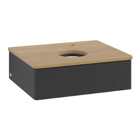 V&B Waschtischunterschrank mit Frontstruktur Antao 60x19x50cm, HL, WBP hon. Oa, bla m Lac