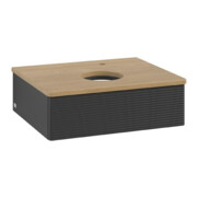 V&B Waschtischunterschrank mit Frontstruktur Antao 60x19x50cm, HL, WBP hon. Oa, bla m Lac