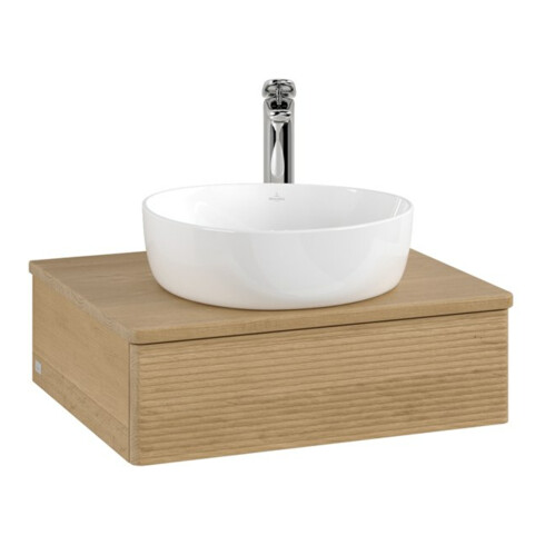 V&B Waschtischunterschrank mit Frontstruktur Antao 60x19x50cm, HL, WBP hon. Oa, hon. Oa