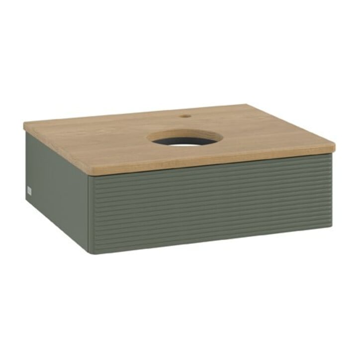 V&B Waschtischunterschrank mit Frontstruktur Antao 60x19x50cm, HL, WBP hon. Oa, le g. m Lac
