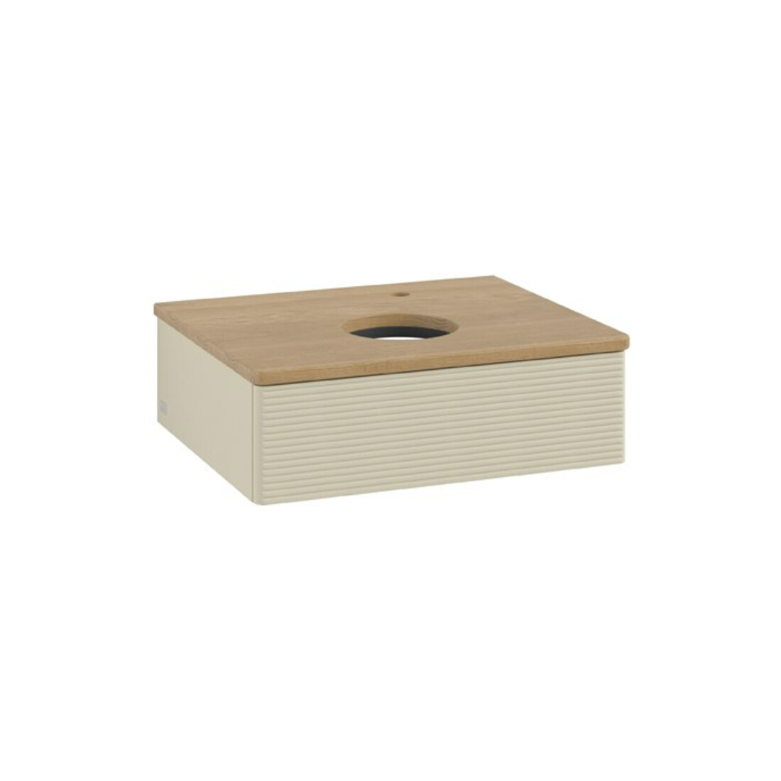 V&B Waschtischunterschrank mit Frontstruktur Antao 60x19x50cm, HL, WBP hon. Oa, si Gr m Lac